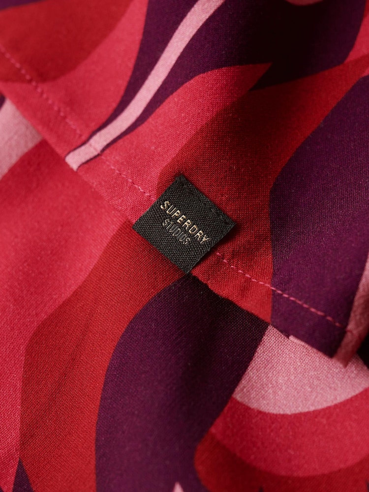 Superdry Pink Studios Mock Neck Mini Dress - Image 7 of 7