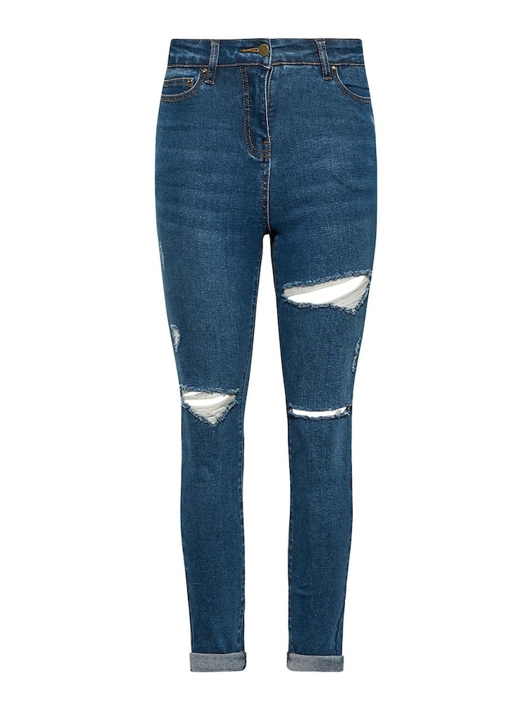 PixieGirl Petite Blue Distressed Stretch Skinny AVA Jeans - Image 4 of 4