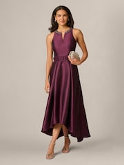 Adrianna Papell Purple Mikado High Low Dress - Image 4 of 6