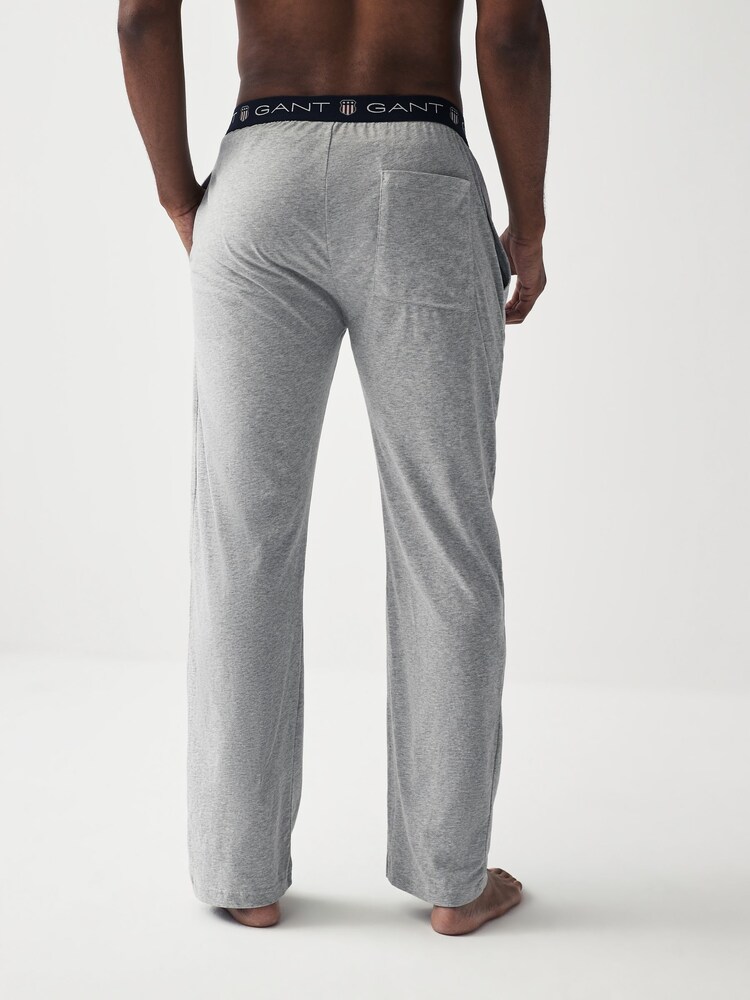 GANT Light Grey Melange Shield Pyjama 100% Cotton Joggers - Image 2 of 6