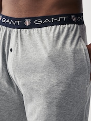 GANT Light Grey Melange Shield Pyjama 100% Cotton Joggers - Image 4 of 6