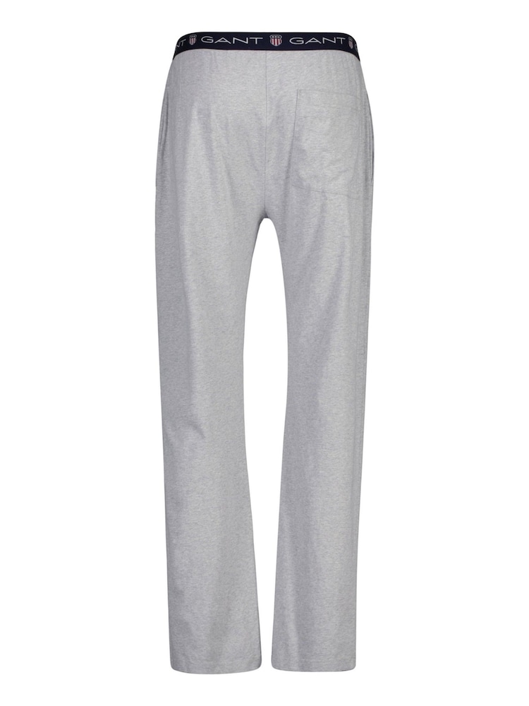 GANT Light Grey Melange Shield Pyjama 100% Cotton Joggers - Image 6 of 6