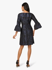 Adrianna Papell Blue A-Line Jacquard Dress - Image 2 of 6