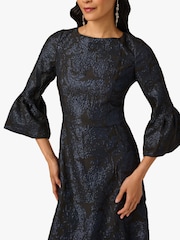 Adrianna Papell Blue A-Line Jacquard Dress - Image 4 of 6