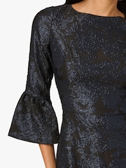 Adrianna Papell Blue A-Line Jacquard Dress - Image 5 of 6
