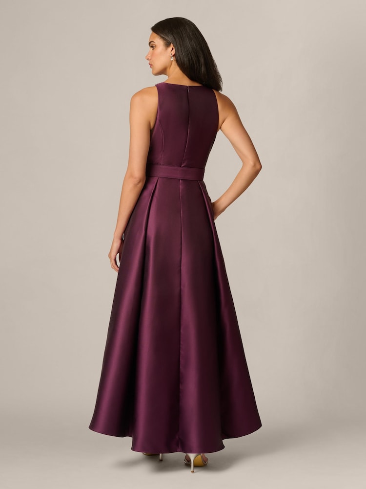 Adrianna Papell Purple Petite Mikado High Low Dress - Image 2 of 6