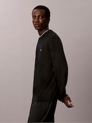 Calvin Klein Black Classic Cotton Monogram Jumper - Image 3 of 5