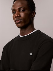 Calvin Klein Black Classic Cotton Monogram Jumper - Image 4 of 5