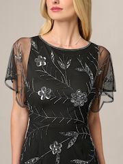 Adrianna Papell Black Studio Flutter Beaded Dress - Image 5 of 6