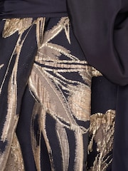 Adrianna Papell Blue Studio Shirt Jacquard Long Dress - Image 3 of 6