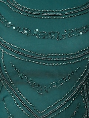 Adrianna Papell Green Beaded Cocktail Dress - Image 3 of 6