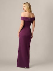 Adrianna Papell Purple Studio Off Shoulder Column Gown - Image 2 of 6