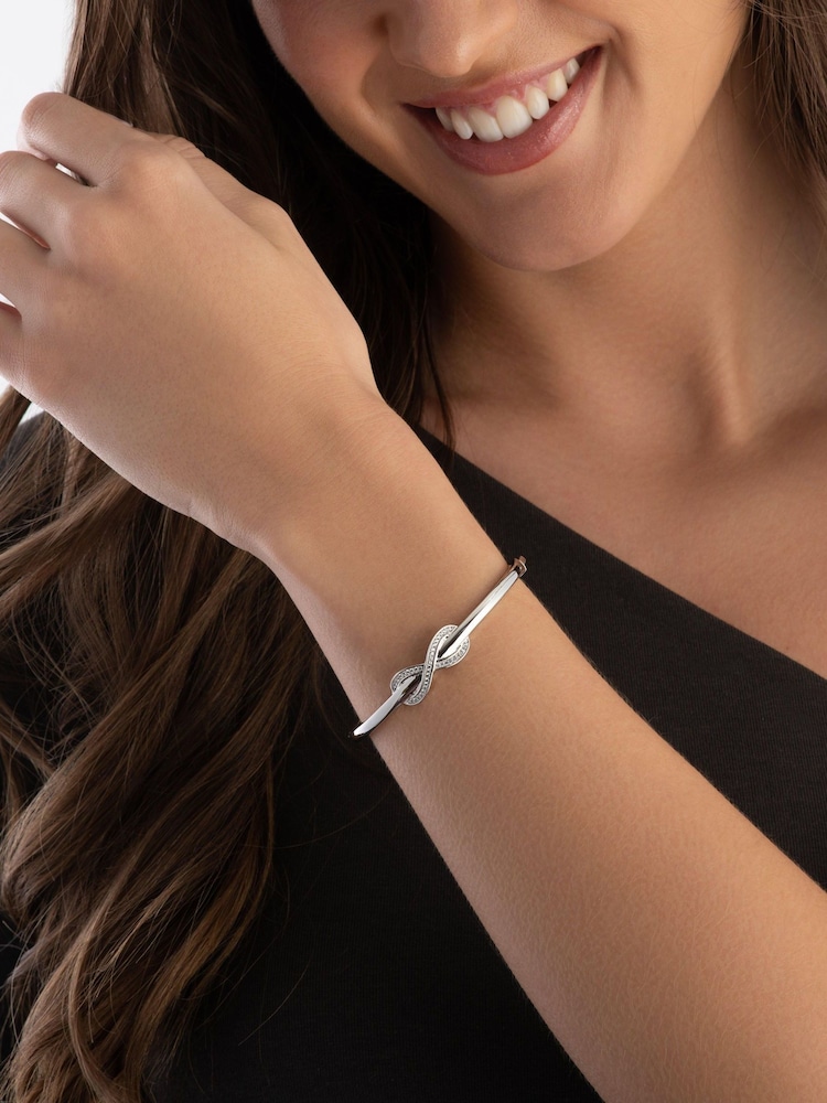 Beaverbrooks Cubic Zirconia Infinity Bangle - Image 3 of 3