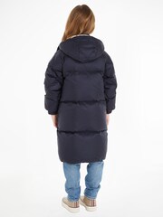 Tommy Hilfiger Kids Blue Long Quilted Puffer Coat - Image 2 of 6