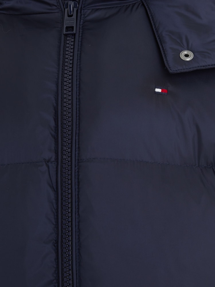 Tommy Hilfiger Kids Blue Long Quilted Puffer Coat - Image 6 of 6