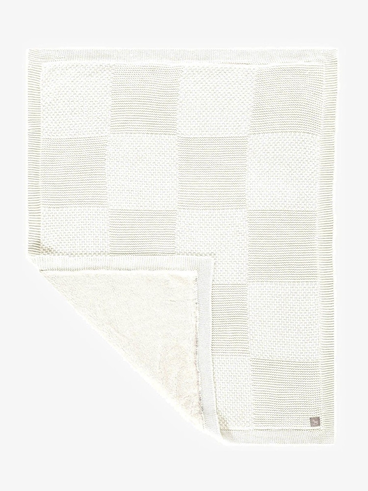 Cream Plush Knitted Blanket - Image 2 of 5
