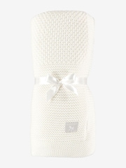 Cream Plush Knitted Blanket - Image 4 of 5