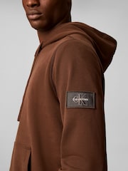 Suklaanruskea - Calvin Klein -puuvillainen froteehuppari - Kuva 5 / 6