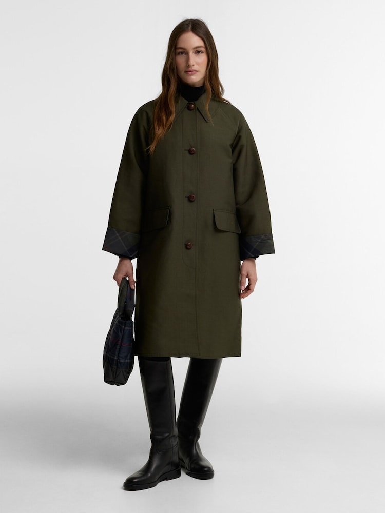 Barbour® Green Ria Longline Showerproof Jacket - Image 1 of 7 Barbour® Green Ria Longline Showerproof Jacket - Image 1 of 7