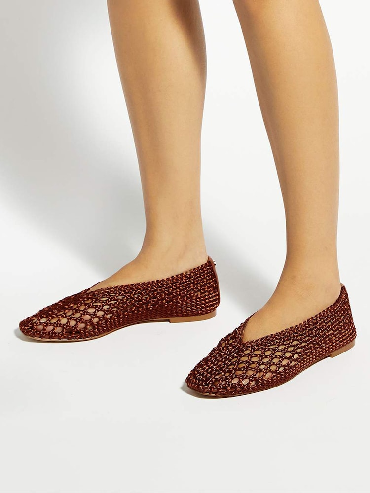 Dune London Brown Harleyn Ballet Pumps - Image 1 of 6