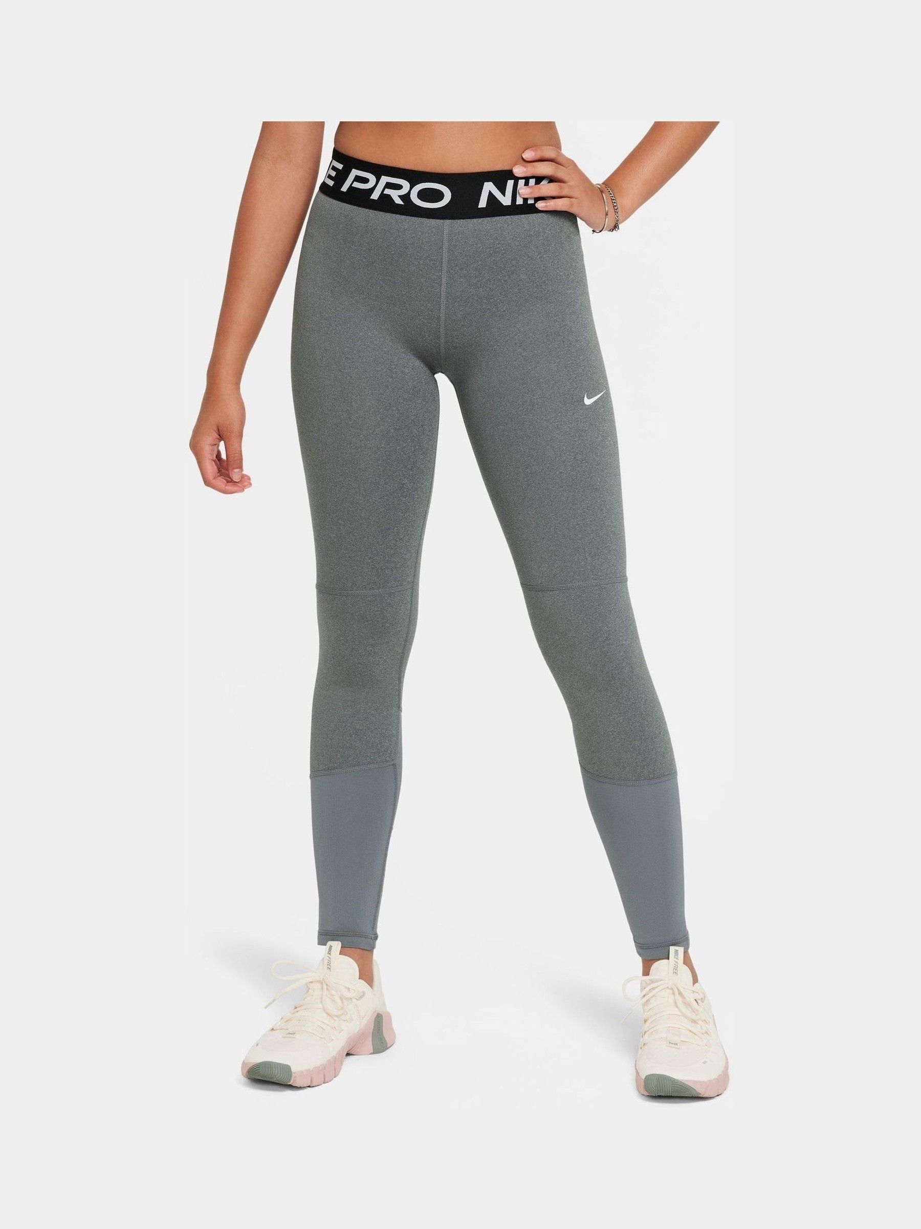Buy Nike Grey Marl Dri FIT High Waisted Pro Leggings from Next Luxembourg