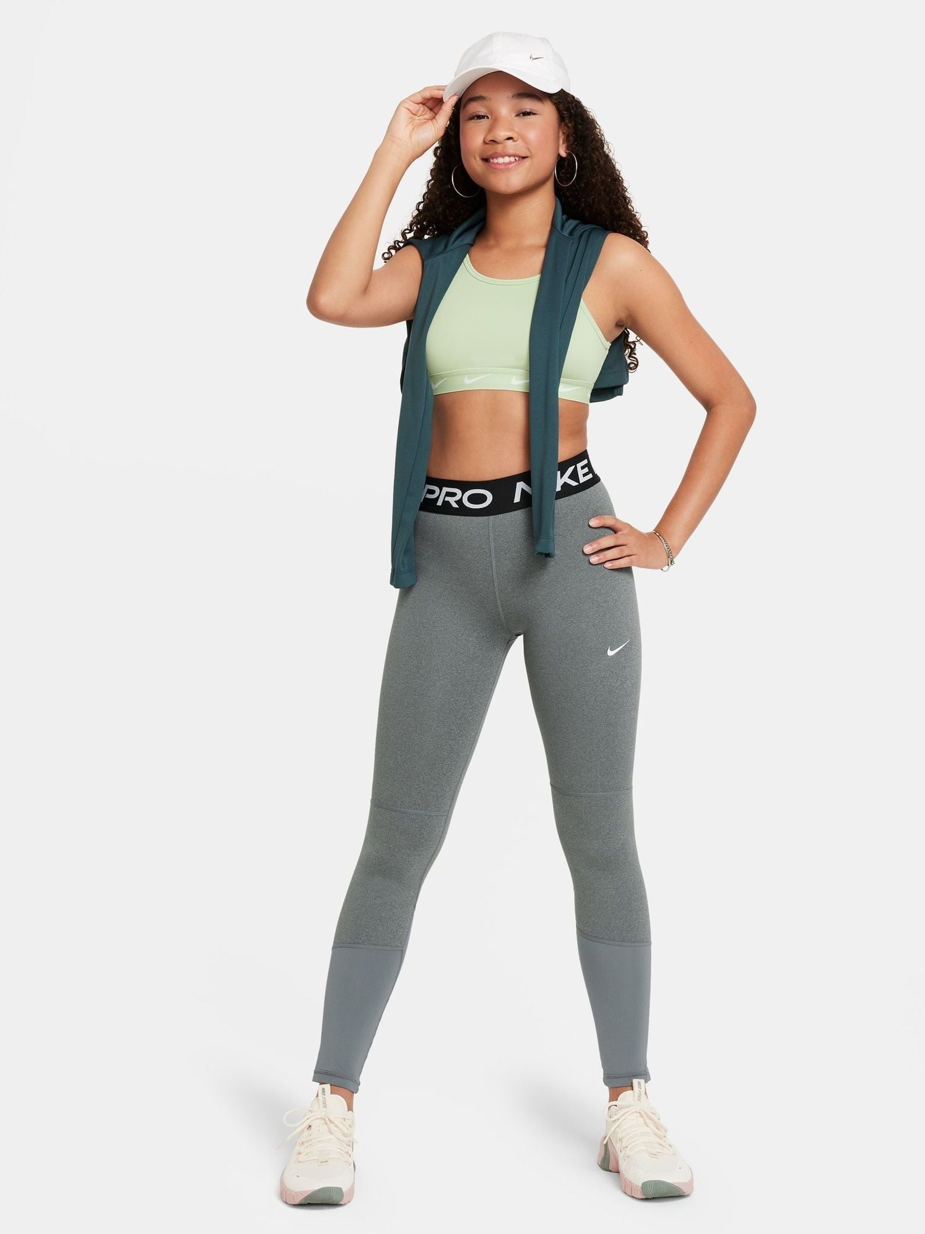 Womens grey nike pro leggings top