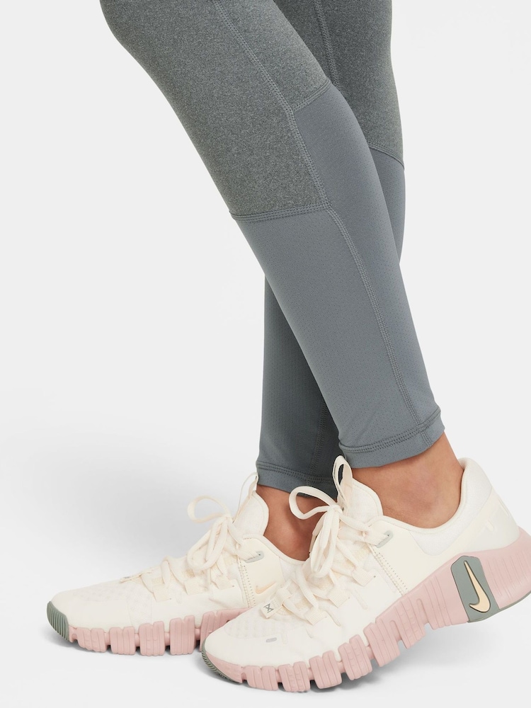 Nike Grey Marl Dri-FIT High Waisted Pro Leggings - Image 4 of 8