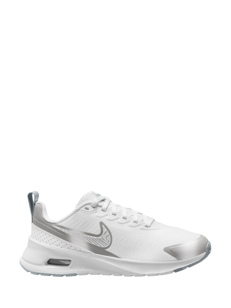 Nike White/Silver Air Max Nuaxis Trainers - Image 1 of 4