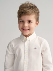Белый - GANT Shield Logo Oxford 100% Cotton Shirt - Изображение 2 из 3