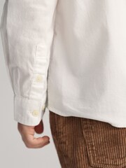 Белый - GANT Shield Logo Oxford 100% Cotton Shirt - Изображение 3 из 3