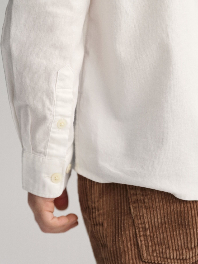 Белый - GANT Shield Logo Oxford 100% Cotton Shirt - Изображение 3 из 3