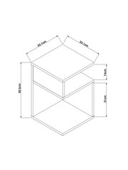 Light Bronx Oak Effect Shaped Side Table - Image 2 of 6