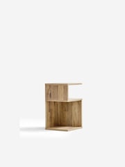 Light Bronx Oak Effect Shaped Side Table - Image 4 of 6