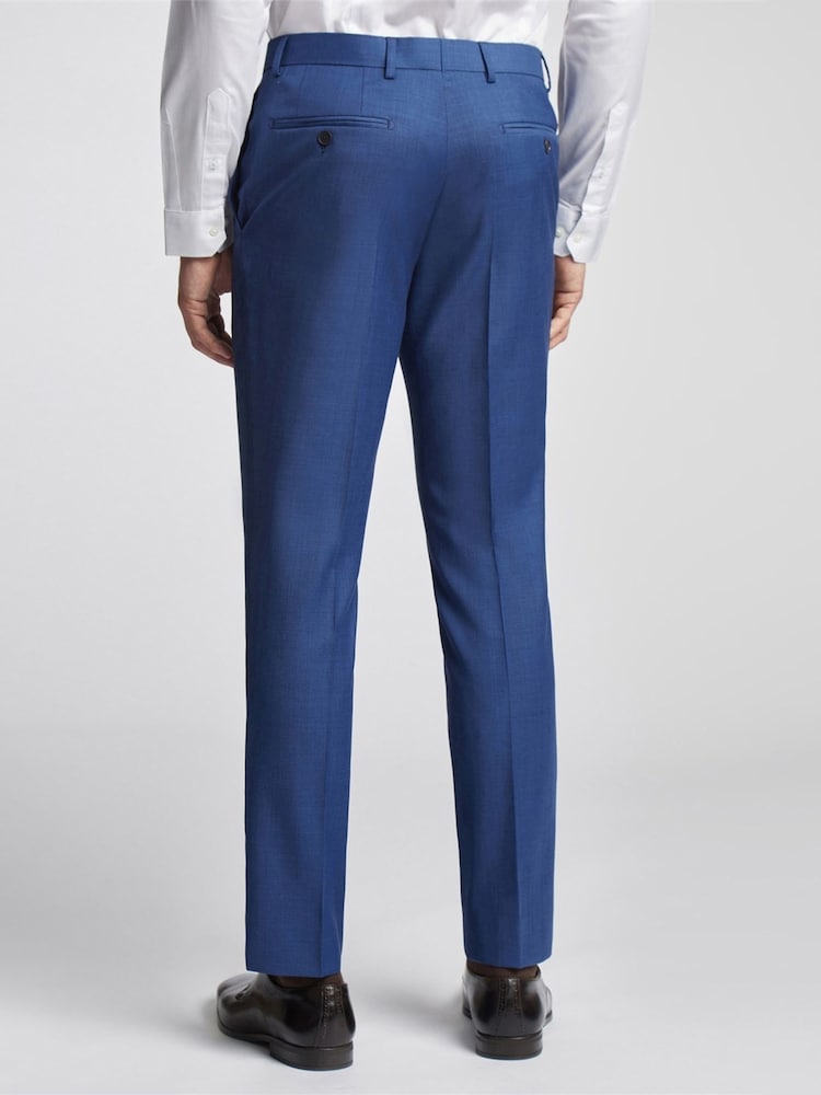 Ted Baker Tailoring Blue Slim Fit Cobalt Sharkskin Trousers - Image 2 of 2