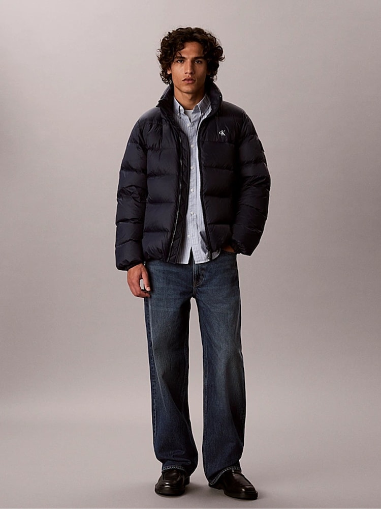 Calvin Klein Blue Relaxed Nylon Puffer Jacket - Image 6 of 6 Calvin Klein Blue Relaxed Nylon Puffer Jacket - Image 6 of 6
