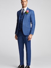 Ted Baker Tailoring Blue Slim Fit Cobalt Sharkskin Jacket - Image 1 of 4