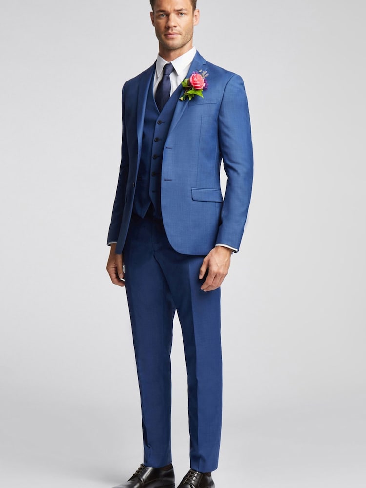 Ted Baker Tailoring Blue Slim Fit Cobalt Sharkskin Jacket - Image 1 of 4