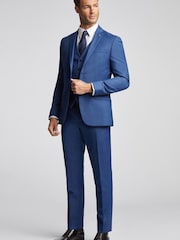 Ted Baker Tailoring Blue Slim Fit Cobalt Sharkskin Jacket - Image 2 of 4