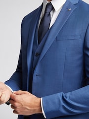 Ted Baker Tailoring Blue Slim Fit Cobalt Sharkskin Jacket - Image 4 of 4