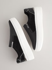 Black Forever Comfort Side Zip Metallic Detail Trainers - Image 5 of 8