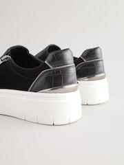 Black Forever Comfort Side Zip Metallic Detail Trainers - Image 7 of 8