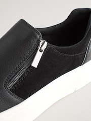 Black Forever Comfort Side Zip Metallic Detail Trainers - Image 8 of 8