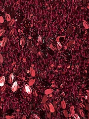Lipsy Burgundy Red Sequin V-Neck Vest - Image 5 of 5