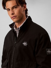 Calvin Klein Black Cotton Canvas Harrington Jacket - Image 5 of 6