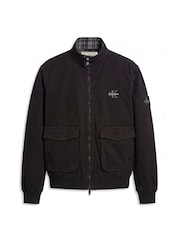Calvin Klein Black Cotton Canvas Harrington Jacket - Image 6 of 6