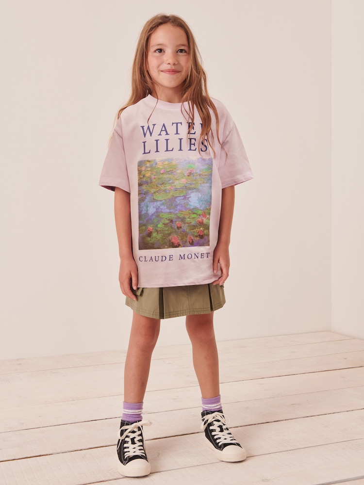 Purple Claude Monet Water Lilies Artist License T-Shirt (3-16yrs) - Image 1 of 1 Purple Claude Monet Water Lilies Artist License T-Shirt (3-16yrs) - Image 1 of 1