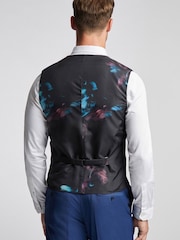 Ted Baker Tailoring Blue Slim Fit Cobalt Sharkskin Waistcoat - Image 2 of 3