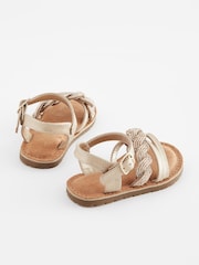 Gold Beaded Occasion Sandals - Image 3 of 5