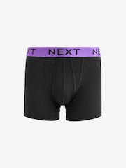 Black Bright Colour Metallic Waistband 10 pack A-Front Boxers - Image 10 of 13