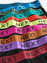 Black Bright Colour Metallic Waistband 10 pack A-Front Boxers - Image 13 of 13
